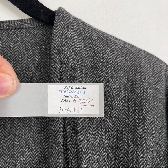 Kim Bernardin Paris Wool Tweed Top Women's XL Lagenlook Drape Front - Picture 7 of 7